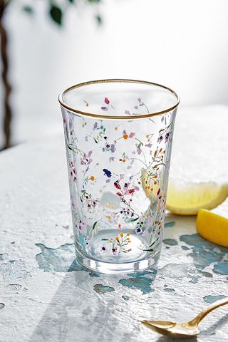 Urban Outfitters + Floral Glass Tumbler