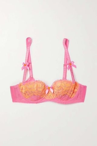 Agent Provocateur + Yara Bow-Embellished Underwired Balconette Bra