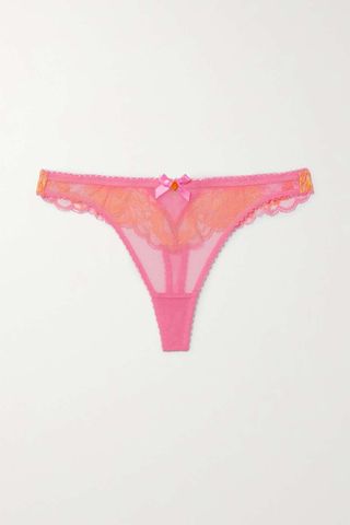 Agent Provocateur + Yara Stretch-Tulle and Leavers Lace Thong