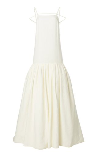 Jacquemus + Amour Tie-Detailed Tiered Linen Gown