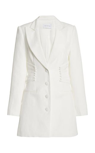 Significant Other + Olivia Button-Detailed Linen-Blend Mini Blazer Dress