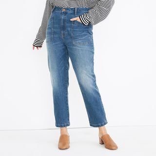 Madewell + Classic Straight Full-Length Jeans in Marfield Wash: Surplus Pocket Edition