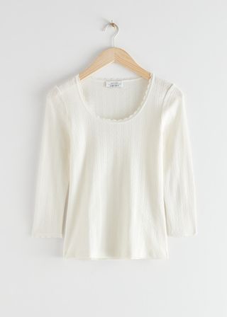 & Other Stories + Ribbed Scoop Neck Top