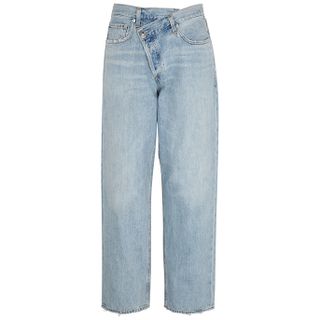 Agolde + Criss Cross Light Blue Straight-Leg Jeans