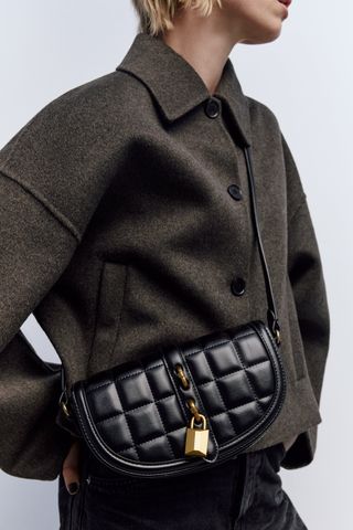 Zara + Quilted Crossbody Bag