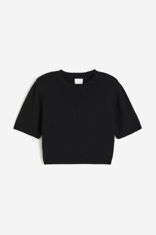 H&M + Knitted Shoulder-Pad Top
