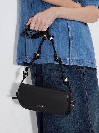 Charles & Keith + Cube Knotted Elongated Crossbody Bag