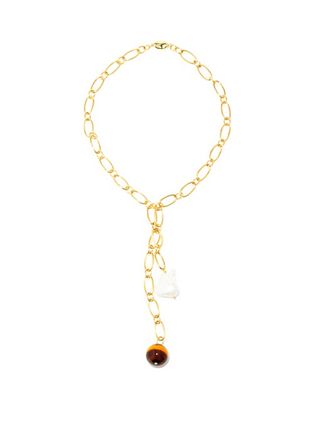 Timeless Pearly + Pearl & Gold-Plated Lariat Necklace