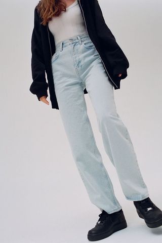 BDG + High-Waisted Baggy Jean in Bleached Light Wash