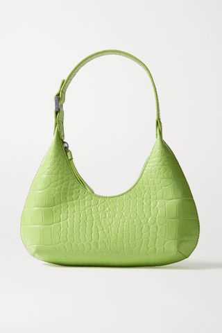 By Far + Amber Baby Croc-Effect Leather Tote