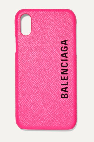 Balenciaga + Printed Textured-Leather Iphone X Case