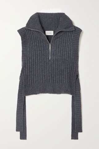 Holzweiler + Hafjell Tie-Detailed Ribbed Wool-Blend Turtleneck Sweater