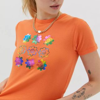 Urban Outfitters + Foil Daisy Baby Tee