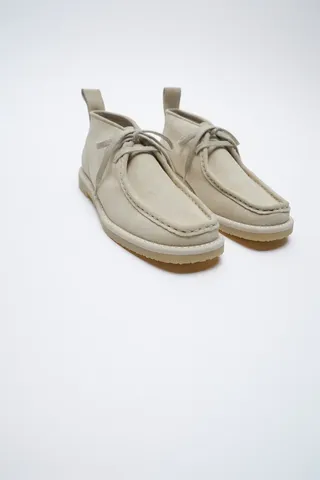 Zara + Low Heel Split Leather Ankle Boots