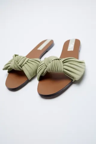 Zara + Flat Sandals With Knot