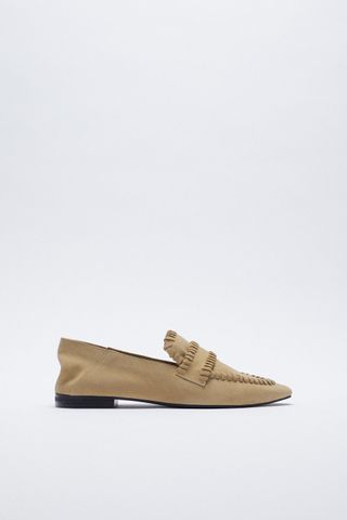 Zara + Soft Split Leather Loafers