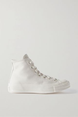 Converse + Chuck 70 Textured-Leather High-Top Sneakers