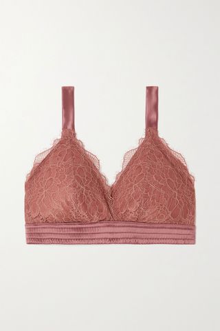 Love Stories + Darling Satin-Trimmed Stretch-Lace Soft-Cup Triangle Bra
