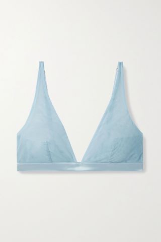I.D. Sarrieri + Satin-Trimmed Stretch-Tulle Soft-Cup Triangle Bra