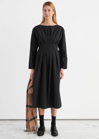 & Other Stories + Draped Accentuated Waist Midi Dress