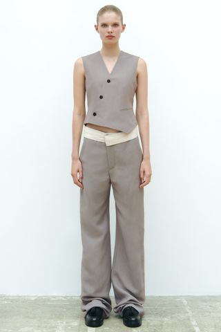Zara + Asymmetric Double-Breasted Vest
