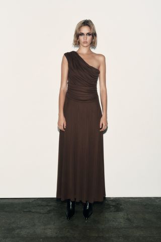 Zara + Draped Asymmetric Dress