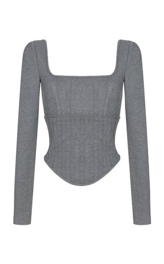 Rozie Corsets + Long-Sleeve Jersey-Knit Top