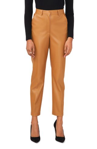 Halogen + Straight Leg Faux Leather Trousers