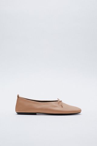 Zara + Soft Leather Ballet Flats