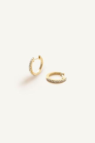 Kinn Studio + Pavé Hoop Huggie Earrings