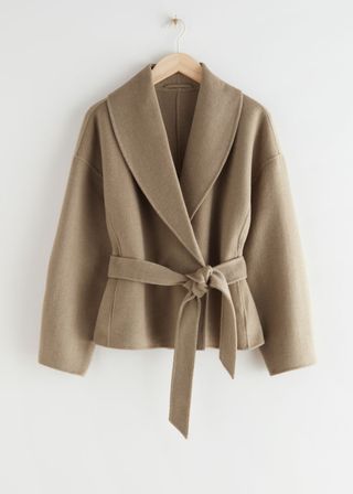 & Other Stories + Belted Wool Blend Jacket