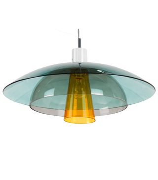 Made + Lab Ceiling Pendant in Teal, Deep Grey and Mustard