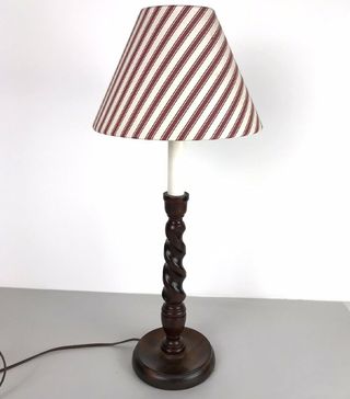 Antique + English Barley Twist Mahagony Table Lamp