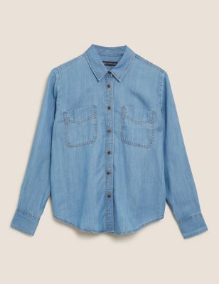 M&S Collection + Denim Long Sleeve Shirt