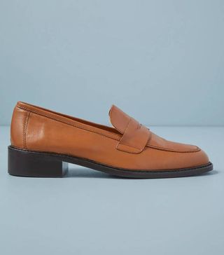 Anthropologie + Leather Slip-On Loafers
