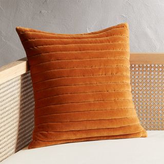 CB2 + 18-Inch Channeled Copper Velvet Pillow