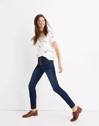 Madewell + 9-Inch Mid-Rise Skinny Jeans in Hayes Wash
