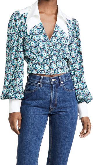 Endless Rose + Floral Collar Detail Shirt