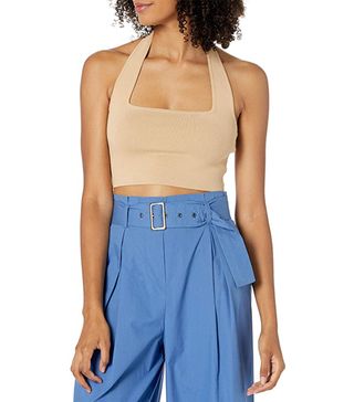 The Drop + Greta Fitted Square Neck Halter Sweater Bralette