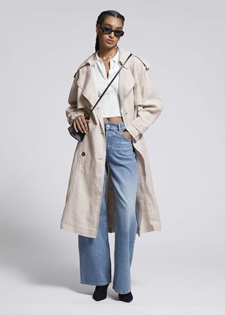 & Other Stories + Linen Storm Flap Trench Coat