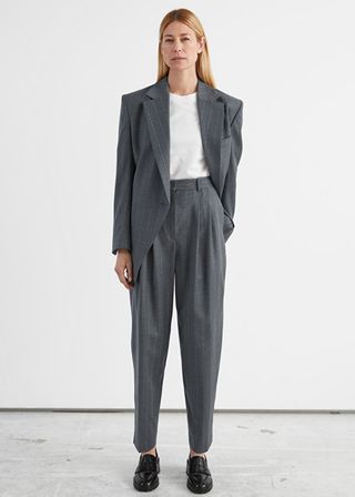 
Other Stories + Tailored Tapered Pinstripe Wool Trousers