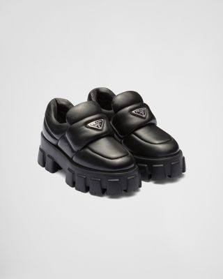 Prada + Soft Padded Nappa Leather Loafers