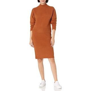 Daily Ritual + Relaxed-Fit Crewneck Sweater and Pencil Skirt Set