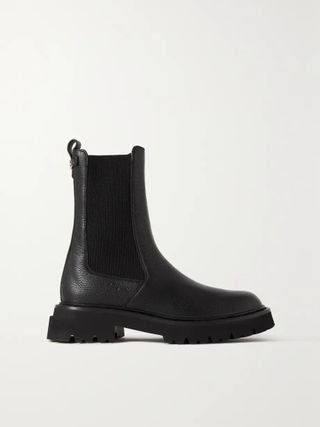 Ferragamo + Oderico Logo-Embellished Textured-Leather Chelsea Boots