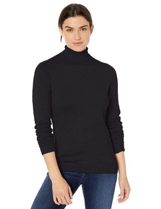 Amazon Essentials + Classic Fit Lightweight Long-Sleeve Turtleneck Sweater in Black