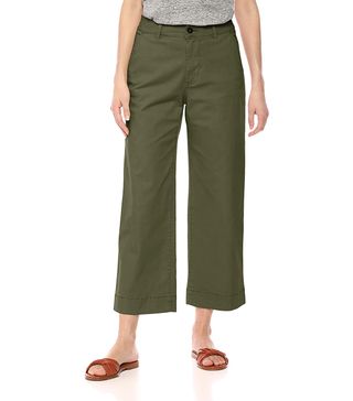 Daily Ritual + Washed Chino Wide Leg Pants in Olive