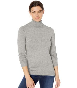 Amazon Essentials + Classic Fit Lightweight Long-Sleeve Turtleneck Sweater in Light Grey Heather