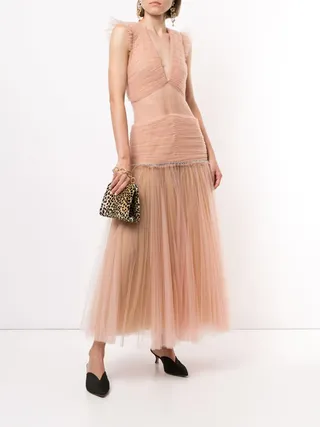 Khaite + Mariah Crystal-Embellished Pleated Dress
