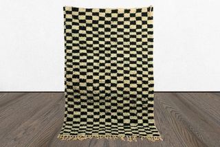 BerberStuff + Black and White Rug Checkered Rug Moroccan Checker Rug