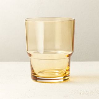 CB2 + Whitney Amber Double Old Fashioned Glass